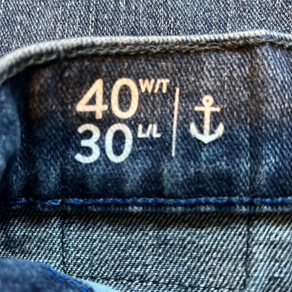 Nautica Jeans Mens Blue Denim Straight Fit Stretch Pants Size 40/30